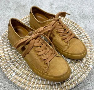 Frye Women’s Ludlow Low Top Yellow Canvas Lace Up Sneaker Shoes Size 8 thumbnail 1
