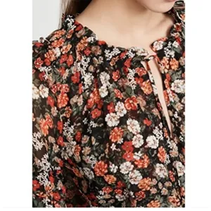 MISA Los Angeles Miss Rizou Safari floral ruffle mini dress . S thumbnail 5