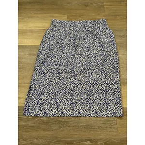 J.Crew Factory Medium Blue and White Skirt Long Skirt thumbnail 3