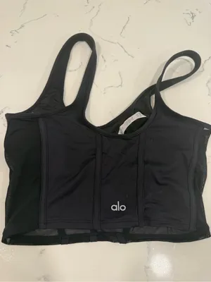 ALO Yoga Black Longline Support Bralette thumbnail 2