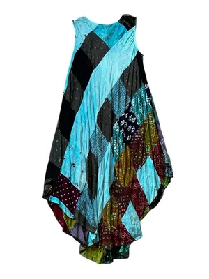 Advance Apparels Patchwork Dress Flowy Bohemian Hippie Festival Free Size thumbnail 8