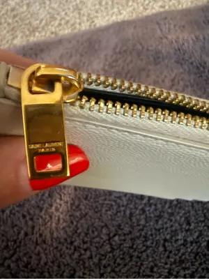 Ysl Cassandre Matelassé Fragments Card Case In Grain De Poudre Leather White Coa thumbnail 7