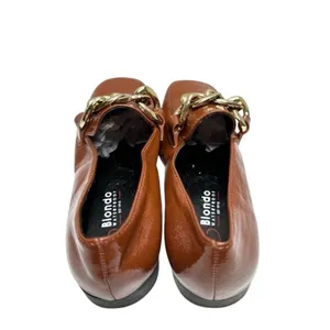 Blondo Loafers‎ Size 5 Brown Slip On Waterproof Block Heel Chain Detail NEW thumbnail 6