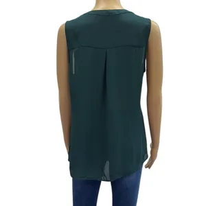 Maurices Sleeveless Quarter Button Front V Neck Tunic Blouse Top Womens Medium thumbnail 5
