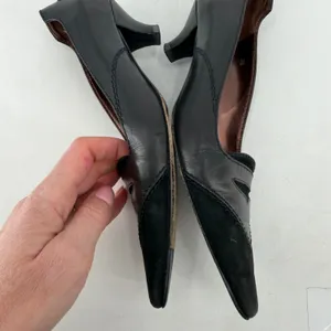 Tods Kitten Heel Pumps Womens‎ 36 Black Leather Suede Pointed Toe Office Siren thumbnail 8