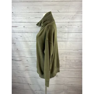 Aerie Down to Earth Oversized Quarter Zip Sweatshirt Olive Green Women’s Small thumbnail 3