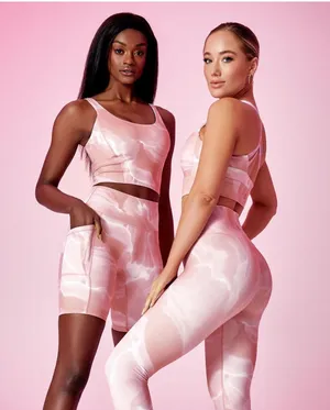Buffbunny Crystal Crop and BuffBunny Limitless Bike Shorts Rose thumbnail 1