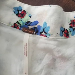 Free People Floral Print Skirt - White , Red And Blue Size 6 thumbnail 2