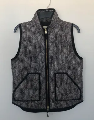 J Crew Herringbone Quilted Vest S thumbnail 2