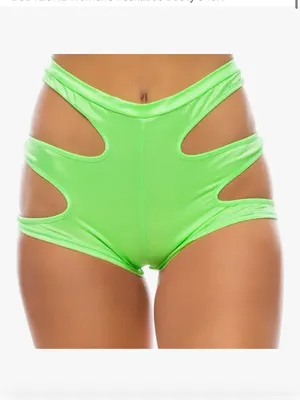 Amazon Neon Green Jeweled Strappy Dance Shorts thumbnail 6