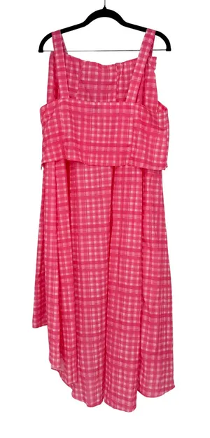 Petal + Pup Pink Gingham High Low Crop Top and Maxi Skirt Set Size 10 US thumbnail 1