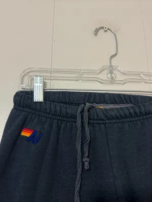 Aviator Nation Rainbow Bolt Sweatpants Charcoal Gray Joggers Size S thumbnail 4