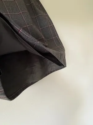 H&M Grey A-Line Plaid Windowpane Skirt thumbnail 2