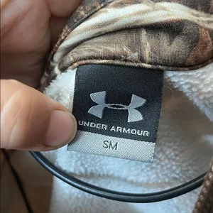 Under Armour Brown Camouflage Jacket quarter zip sweatshirt small duck print thumbnail 3