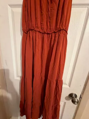 Kirundo Women's Solid Color Rust Sleeveless Midi with Ruched Waist HOM1146-F thumbnail 3