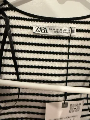 Zara striped navy and blue top thumbnail 4