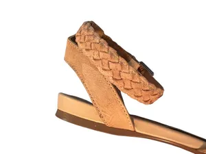 Lucky Brand Causia Sandals Brown Tan Leather Ankle Strap Braided Buckle Size 7.5 thumbnail 3