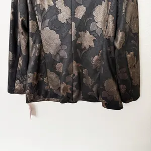 [Avec Les Filles] Black Gold Floral Print Jacquard Tuxedo Blazer Jacket NWT XL thumbnail 9