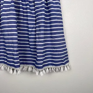 Eliza J Women Blue White Stripe Off The Shoulder Tassel Dress 6‎ thumbnail 5