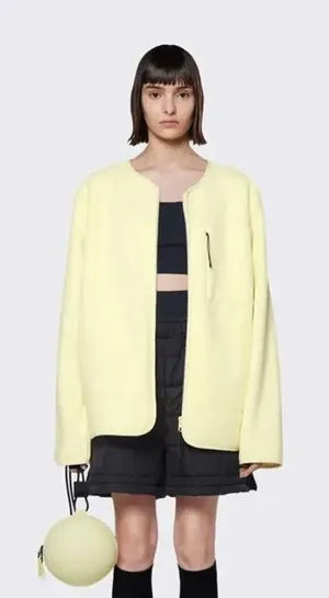RAINS‎ Jacket Unisex Large Color Straw Fleece Full Zip Jacket MSRP $170 NEW thumbnail 1