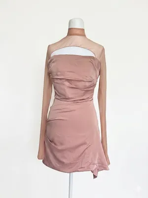 ALIAVA ALIEVA Maya Mini Dress Pink‎ Size XS NWT Cocktail Party Silk Corset Top thumbnail 2