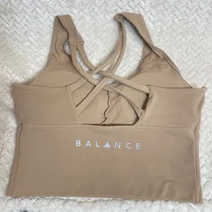 Balance Athletica Define Tan Longline Strappy Sports Bra size small‎ thumbnail 2