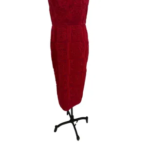 Finders Keepers‎ Spectrum Red Embroidered Midi Dress Sheath V Neck NWT Medium thumbnail 5