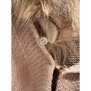 Chico's Indulgence Faux Fur Anya Cardigan‎ Sweater Tan NWT Size 2 Large thumbnail 5