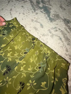 Vintage Plaza South Olive Green Floral Maxi Skirt Set Size 10 thumbnail 6
