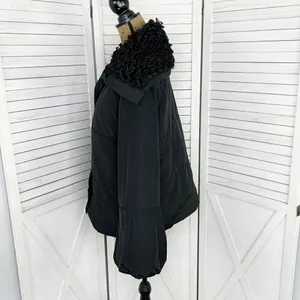 Simply Vera Puffer Jacket Faux Fur Collar Hood‎ Black Medium Balloon Sleeve thumbnail 4
