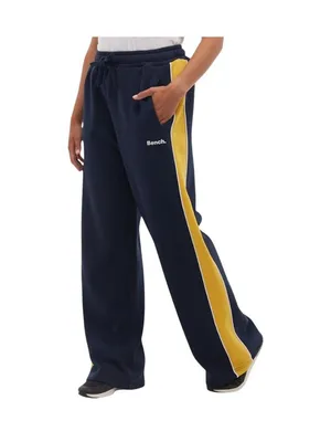 Bench Womens Elline Wide Leg Striped Jogger Pants Navy Blue / Gold Stripe XL thumbnail 8