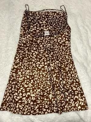 Princess Polly Brown And Cream Speckled Print Wedding Guest Dress thumbnail 8