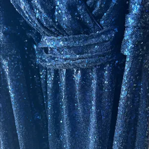 David’s Bridal Dark Blue Sequin V-Front & Back Long Dress 16 Spring‎ Wedding thumbnail 7