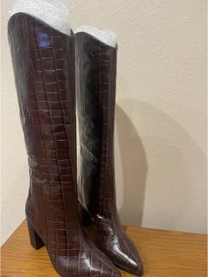 Schutz Women’s Brown Croc Boots - Size 7B thumbnail 2