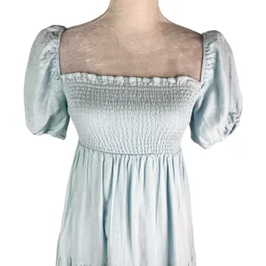 Abercrombie & Fitch Midi Dress XXS Blue Smocked Tiered New thumbnail 12