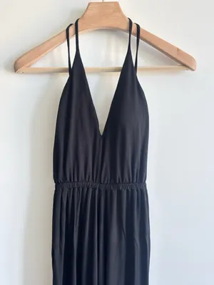 Rachel Pally Revolve Exclusive Black Modal Halter Wide Leg Jumpsuit XS thumbnail 3