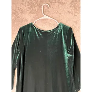 Bob Mackie Emerald Green Velvet Dress Embellished Beaded Neckline Elegant S New thumbnail 4