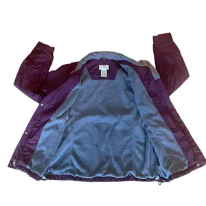 LL Bean Puffer Insulated Fleece Lined Burgundy Winter Coat Womens Size Medium thumbnail 3