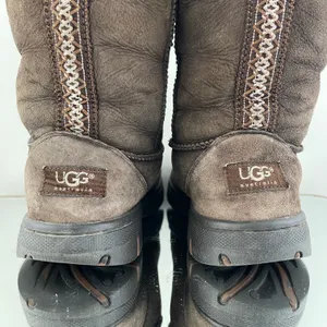 UGG Australia Dark Brown Sheepskin Ultimate Tall Revival Tasman Braid Boots thumbnail 7