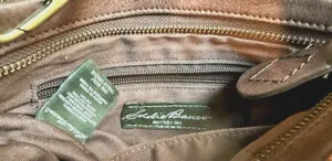 Vintage Eddie Bauer Brown Pebbled Leather East West Crossbody Bag Y2K Boho Purse thumbnail 7