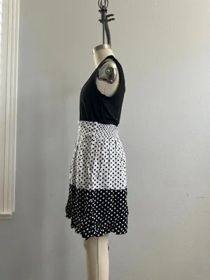 Wet Seal Polka Dot Sleeveless Dress Black White Size Small thumbnail 2