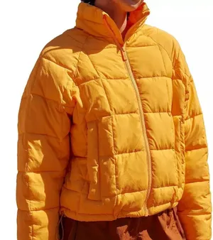 Halfdays Nellie Packable Puffer Women's Orange Jacket Size XS NWT thumbnail 1