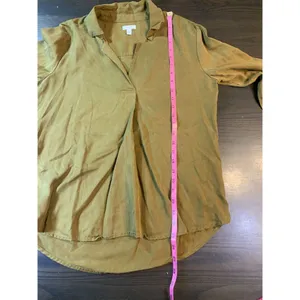 Garnet Hill Popover Lagenlook Blouse Womens 8 Brown‎ Lyocell Flowy Office Church thumbnail 9