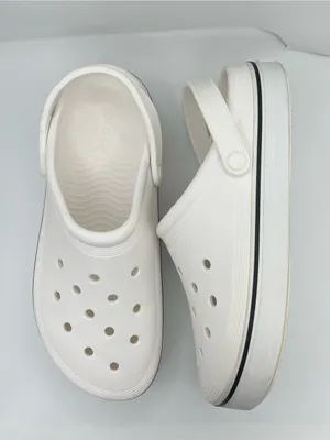 Crocs unisex off court platform white clogs sandals W12/M10 thumbnail 6