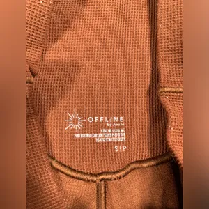 Aerie Brown waffle knit real me 7/8 High-rise Leggings small thumbnail 8