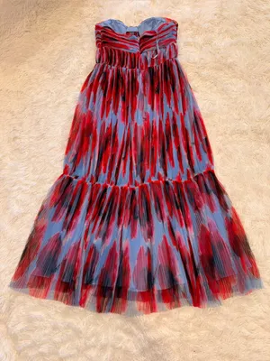 NEW HUTCH Bow Front Strapless Maxi Peri/ Red Dress Sz 10 thumbnail 8