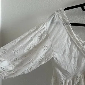 Free People Sweeter Side V-Neck Eyelet Blouse White Size XS thumbnail 6