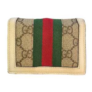 Gucci Bee Cream Queen Margaret GG Leather Folding Wallet thumbnail 3