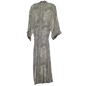 Halston Heritage Robe Silk Old Money Quiet Luxury Mob Wife Regency Animal Print Medium thumbnail 2