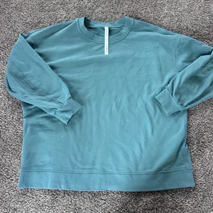 lululemon teal green perfectly oversized crewneck sweatshirt thumbnail 1